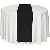LinenTablecloth 14 x 108-Inch Satin Table Runner Black