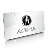 Acura 3D Logo and Nameplate Chrome Steel License Plate by Unknown