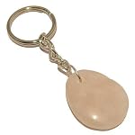 Rose Quartz Keychain 01 Pink Drop Stone Crystal Healing Steel Gem 3