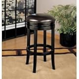 Armen Living Leather Swivel Barstool Brown Leather, 26-Inch