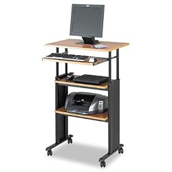Muv Stand-up Adjustable Height Workstation Medium Oak