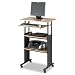 Muv Stand-up Adjustable Height Workstation Medium Oak