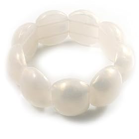 Glittering Snow White Resin Flex Bracelet