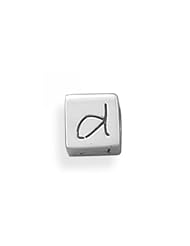 MMA Silver - Oxidized d Cube Bead