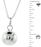 Sterling Silver Hollow 3-D Baseball Pendant