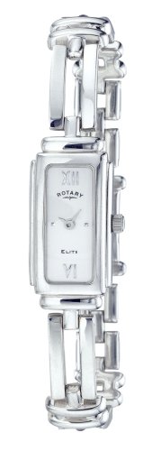 Rotary Ladies Rectangular Silver Dial Sterling Silver Bracelet Watch