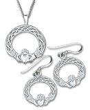 Sterling Silver Claddah Necklace and Earring Set