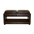 Dark Brown Full Leather Multifunctional Bench Ottoman By Wholesale Interiors