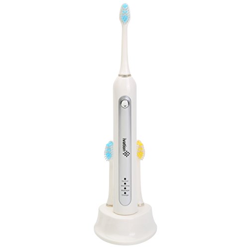 Ivation Rechargeable Electric Toothbrush Plus w/Sonic Wave Technology - Includes Induction Charging Base & 2 Brush Heads