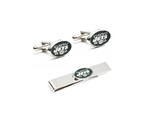 NFL New York Jets Cufflinks and Tie Bar Gift Set
