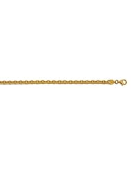 18KT Yellow Solid Oval 4.4mm Bracelets Length = 24