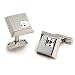 Rhodium Brass With Clear Swarovski Crystal Cufflink, Weight: 17.80Gm