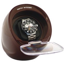 Burgundy color single automatic watch winder.