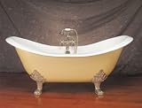 Antique Dual Slipper Tub, w/ Brass Lion Feet 1049