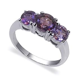 Marvelous Amethyst Gemstone Band .925 Sterling Silver Ring by Amethyst