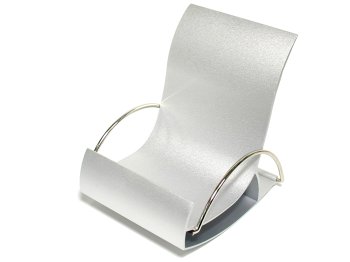 modern designed aluminum rocking-chair mobile phone holder and business card holder
