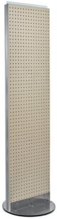 New Almond Freemoving Pegboard Floor Stand 16" W X 60" H on Revolving Base