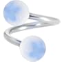 Spiral Twister - Light Blue Flower Belly Button Ring