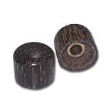 2 Flat Top Tiger Print Wood Knobs w/Set Screw