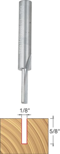 Freud 03-120 1/8-Inch Diameter by 5/8-Inch Single Flute Straight Router Bit with 1/4-Inch Shank