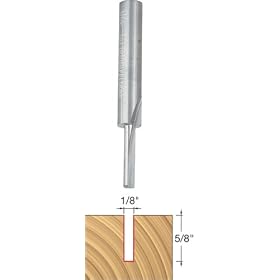Freud 03-120 1 8-Inch Diameter by 5 8-Inch Single Flute Straight Router Bit with 1 4-Inch Shank by Freud