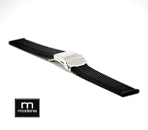 18mm MODENA RUBBER TIRE TREAD watch band with DEPLOYANT buckle