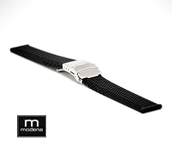 18mm MODENA RUBBER TIRE TREAD watch band with DEPLOYANT buckle