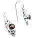 Sterling Silver Ornate Victorian Garnet Drop Earrings