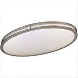Two Light Oval Flush Mount with White Acrylic - Energy Star Size: Large