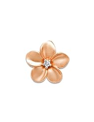 Plumeria Pendant with Diamond in 14K Rose Gold - 11mm