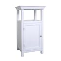 Elite Home Fashions Stratford Collection Shelved Floor Cabinet with Cupboard, White