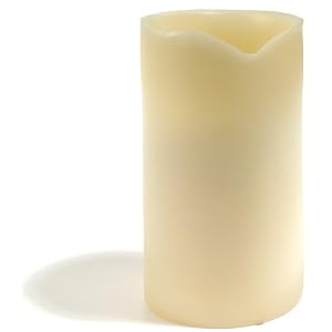 Battery Powered Flickering Candle (White, 3 Diameter by 6 Height) by 