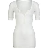 FULL TILT Womens Henley - White