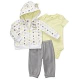 puppy clothes-Carter's Puppy Paws 3-Piece Microfleece Hooded Cardigan Set