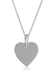 Sterling Silver Engravable Heart Pendant Necklace, 18"