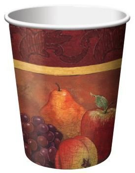 Harvest Fruits 9 oz Paper Hot/Cold Cups 8 Per Pack