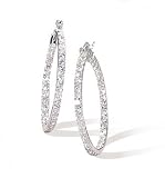 2.5mm x 32mm CZ Hoop Earrings