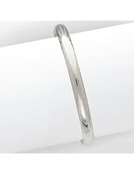 14k Gold 3/16 White Gold Hinged Baby Bangle Bracelet