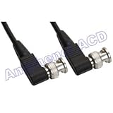 BNC Right Angle Male to BNC Right Angle Male (RG59) 75 Ohm Coaxial Cable Assembly (RG59A/U Stranded) 1 ft
