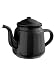 Kitchen & Housewares : Enamel 12cm 1 Litre Traditional Rustic Teapot - Black