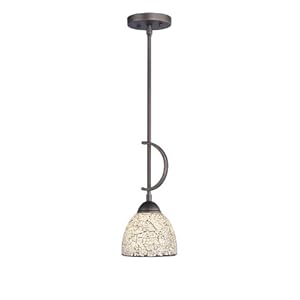 Woodbridge Lighting 13023MEB-M21WHT North Bay 1-Light Mini-Pendant, 6-Inch by 45-1/4-Inch, Metallic Bronze