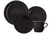 Emile Henry 16-Piece Dinnerware Set, Service for 4, Black