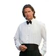 Laydown Collar-100% Microfiber Tuxedo Shirt-White