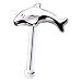Sterling Silver Swimming Dolphin Nose Bone