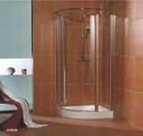 FRAMELESS SHOWER ENCLOSURE WITH FREE STONE RESIN TRAY AND WASTE