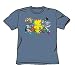 Search : Justice League Face Off Adult S/S T-shirt in Slate by DC Comics