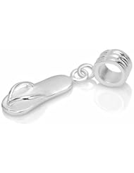 Chuvora Sterling Silver Cute Sandal Dangle Bead Charm Fits Pandora Bracelet