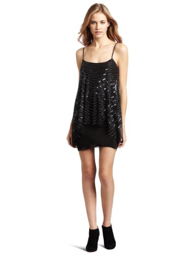Twelfth St. By Cynthia Vincent Beaded Swing Mini Dress, Black, Petite Twelfth St. By Cynthia Vincent Beaded Swing Mini Dress, Black, Petite