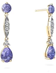 Genuine Tanzanite 14kt Yellow Gold Dangle Drop Earrings