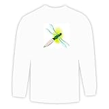 Long Sleeve T-shirt with dragonfly, green, wings, insect, flying by 